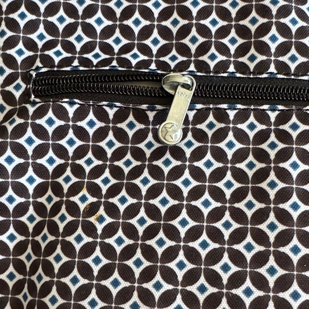 Kipling Black Multi Geo Print Shoulder or Crossbody Nylon Bag with Monkey Charm - Picture 4 of 16